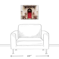 Red Door Tuscan Scene Canvas Wall Art