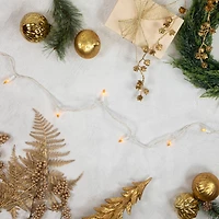 50ct. Opaque Gold Mini Christmas String Lights with White Wire