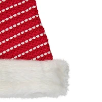 17" Red & White Striped Santa Hat with Pom Pom
