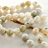 White Labradorite Silverite Facted Round Beads by Bead Landing®, 6mm