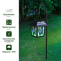 Glitzhome® 30" Solar Powered Butterfly Pattern Garden Lamp with Stakes, 2ct.