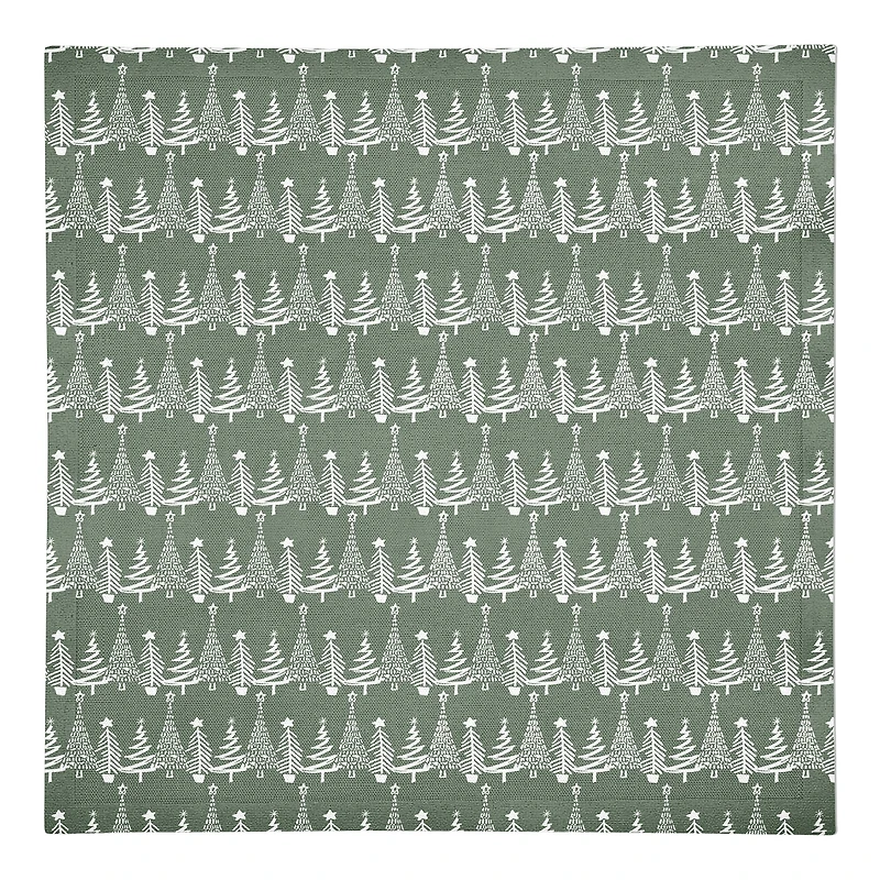Sage Christmas Tree Pattern Cotton Twill Napkin
