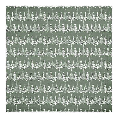 Sage Christmas Tree Pattern Cotton Twill Napkin