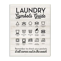 Stupell Industries Laundry Symbols Guide Wooden Wall Plaque