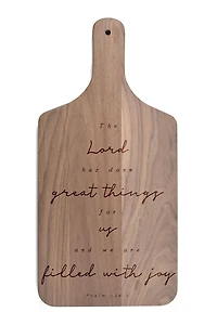 Filled with Joy 8" x 17" Walnut Paddle Cutting Board