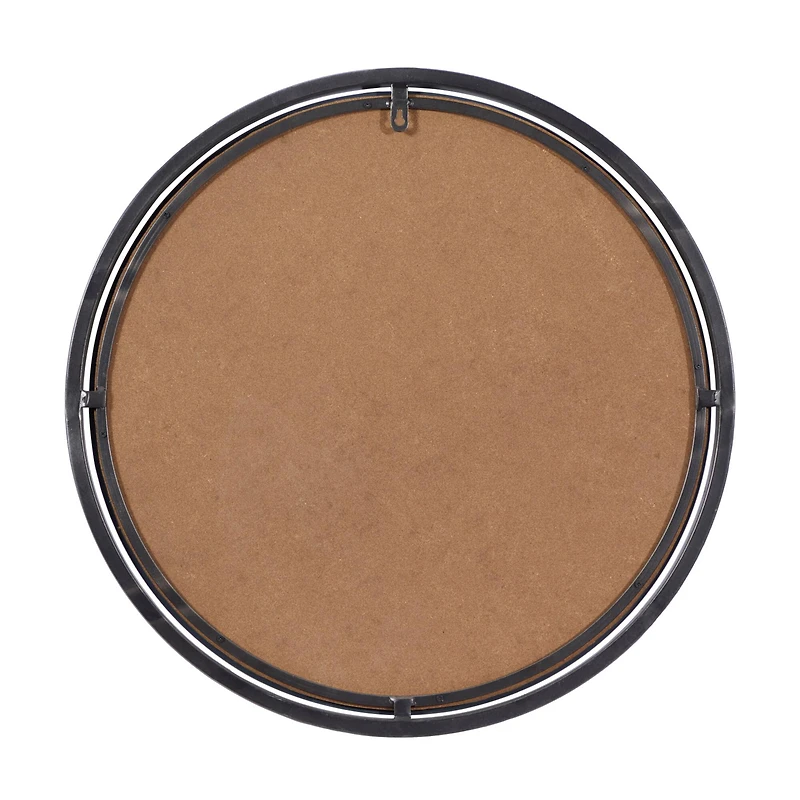 24" Silver Contemporary Metal Wall Mirror