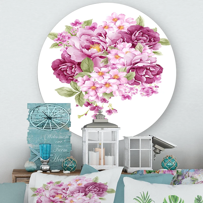 Designart - Pink Retro Flowers