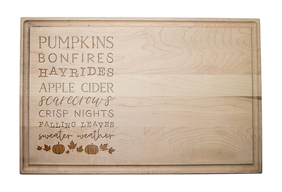 17" Autumn Things Maple Cutting Board