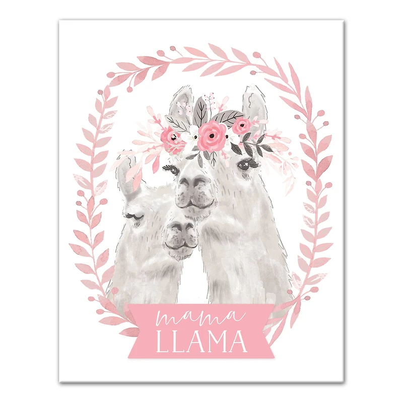 Mama Llama Canvas Wall Art