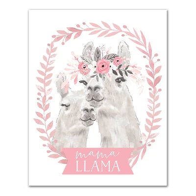 Mama Llama Canvas Wall Art