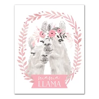 Mama Llama Canvas Wall Art