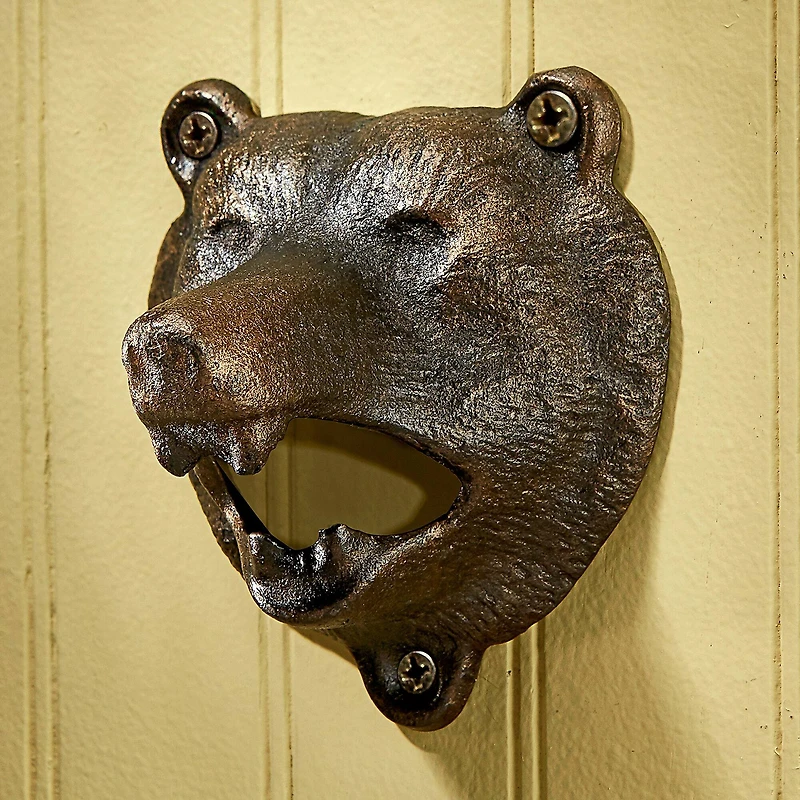 Design Toscano 3.5" Grizzly Bear of the Woods Cast Iron Bottle Opener