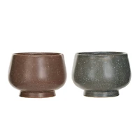 Hello Honey® 3" Brown & Gray Stoneware Bowl Set