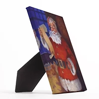 Santa Claus With List 10x8 Tabletop Canvas