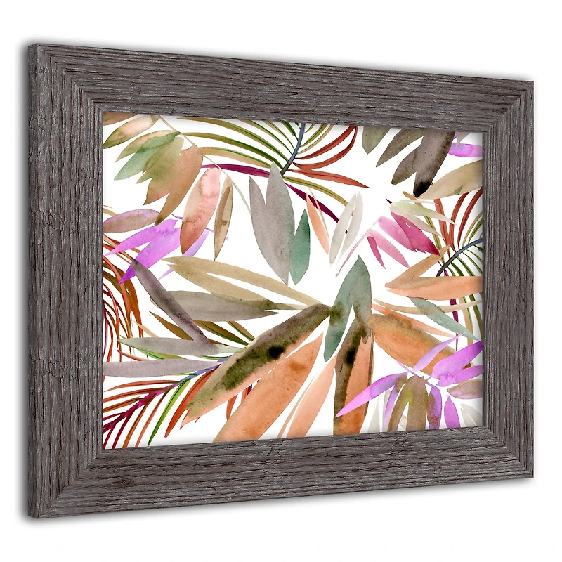 Bright Jungle Leaf Pattern Western Framed Print