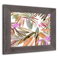 Bright Jungle Leaf Pattern Western Framed Print