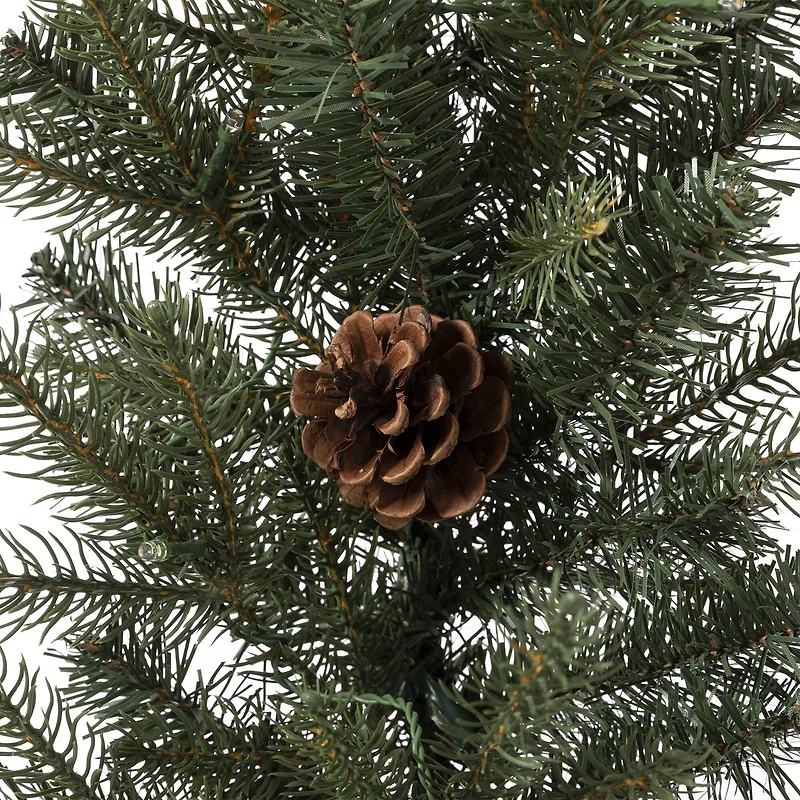 Glitzhome® 9ft. LED Greenery Pinecone Christmas Garland with Timer