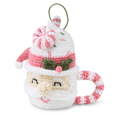 Intermediate Santa Mug Mocha Amigurumi Crochet Ornament Kit by Loops & Threads®