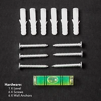 Black Floating Wooden Wall Shelves Set