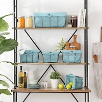 DII® Vintage Gray Wire Basket with Aqua Liner, 5ct.