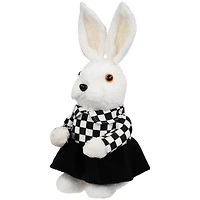 10" Girl Easter Rabbit Figurine in Checkered Dress