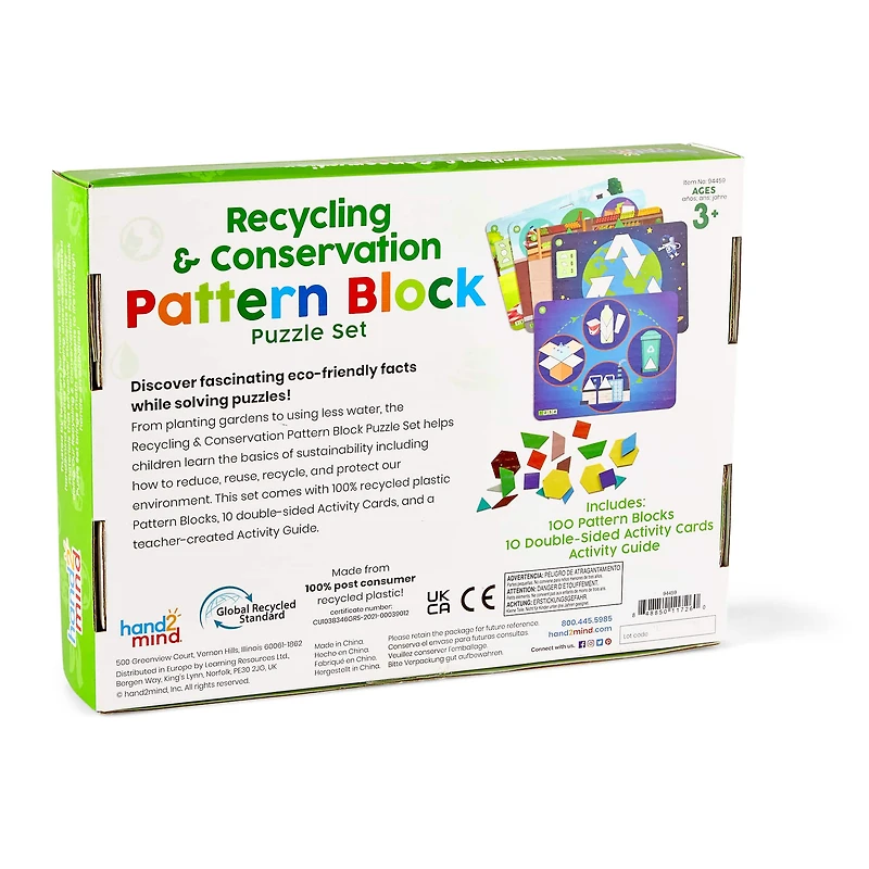 Hand2mind® Recycling & Conservation Pattern Block Puzzle Set