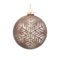 4 Pack Whitewashed Brown Ball Glass Ornaments