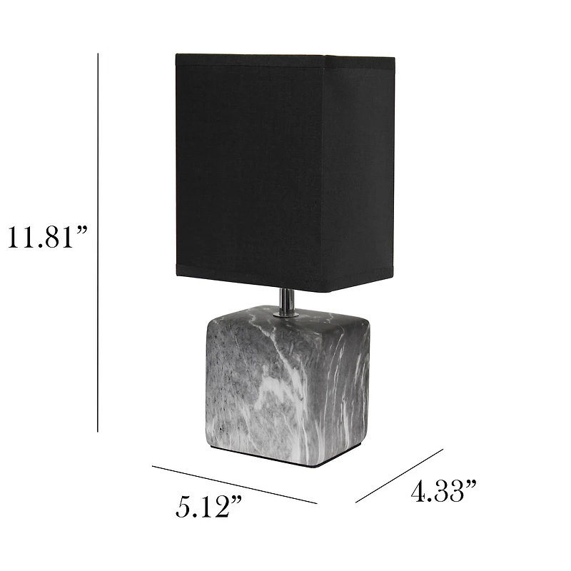 Simple Designs Marbled Ceramic Table Lamp