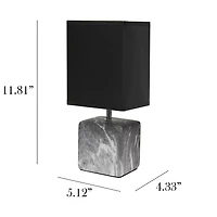Simple Designs Marbled Ceramic Table Lamp