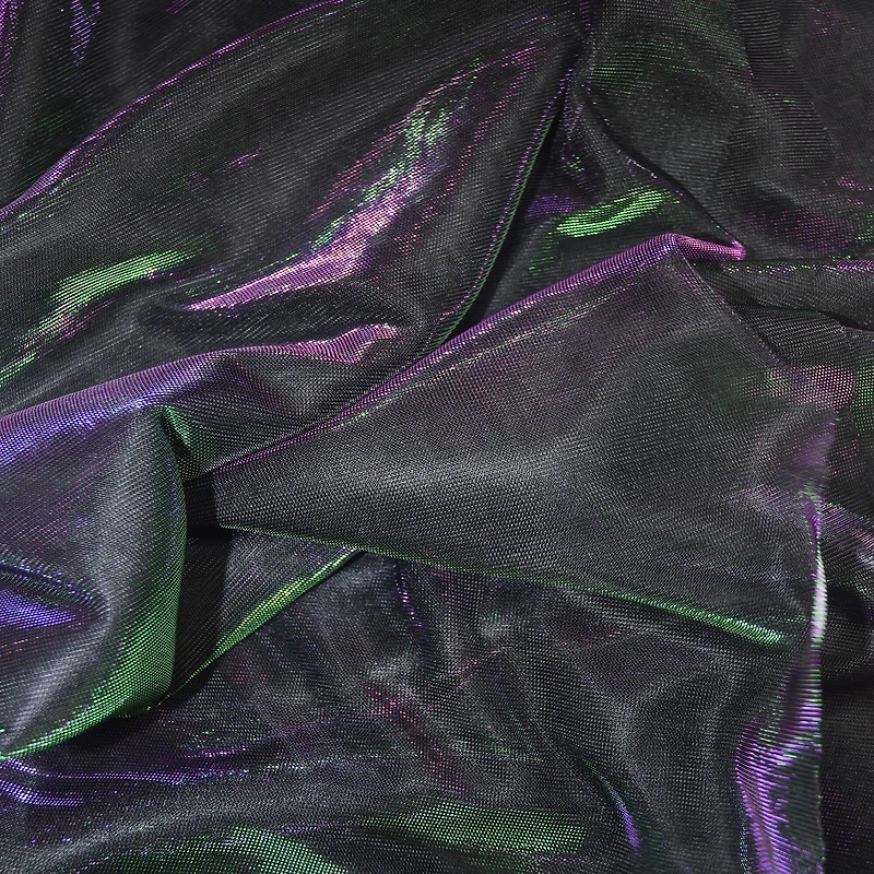 Feldman Purple & Green Metallic Knit Fabric
