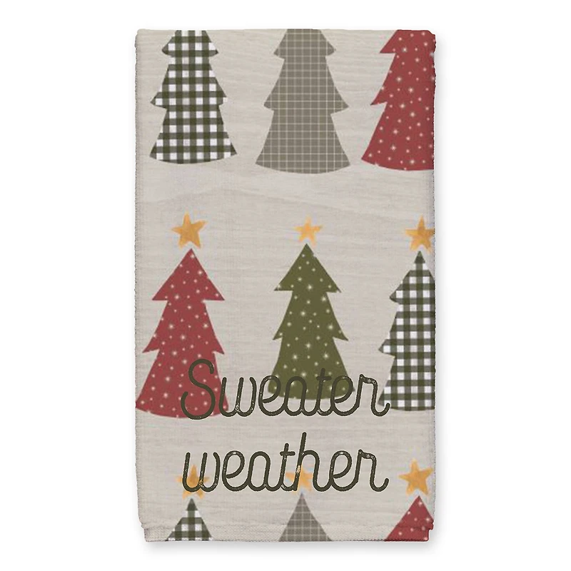 Sweater Weather Tree Pattern Tea Towel Set