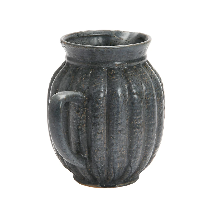 Hello Honey® 2.5qt. Matte Black Stoneware Fluted Pitcher