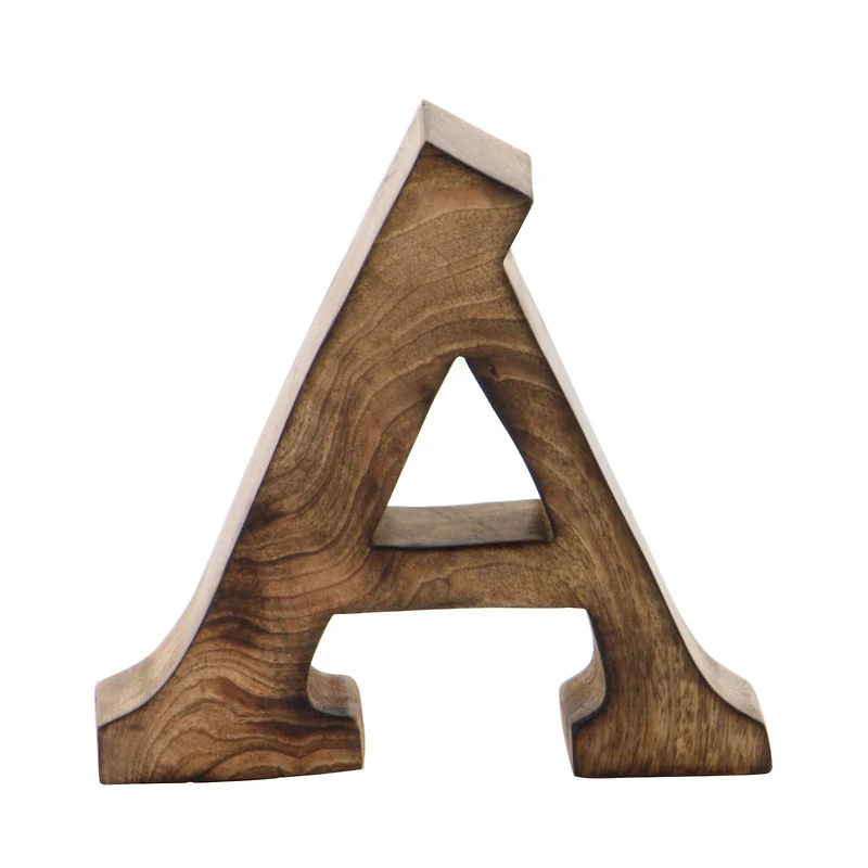 8" Brown Mango Wood Letter Set, 6ct.
