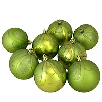 125ct. Green Shatterproof 3-Finish Tropical Christmas Ornaments