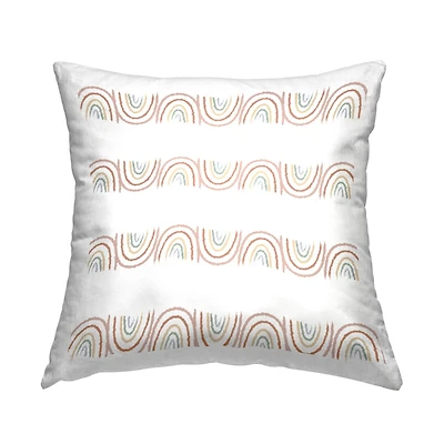 Stupell Industries Wavy Whimsical Rainbow Alternating White Stripes Throw Pillow, 18" x 18"