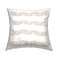 Stupell Industries Wavy Whimsical Rainbow Alternating White Stripes Throw Pillow, 18" x 18"