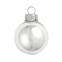 72ct. 4" Silver Shiny and Matte Christmas Glass Ball Ornaments