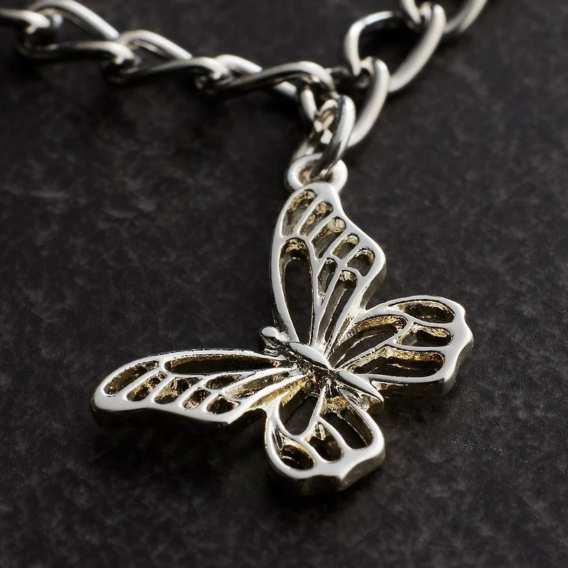 Charmalong™ Silver Plated Butterfly Charm by Bead Landing™