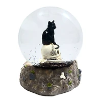 5.5" Black Cat on Skull Water Globe by Ashland®