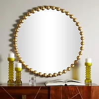 CosmoLiving by Cosmopolitan Gold Metal Orb Framed Wall Mirror 36" x 2" x 36"