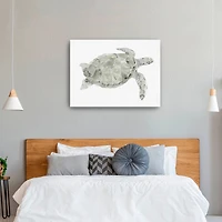 Green Swimming Sea Turtle Canvas Giclee