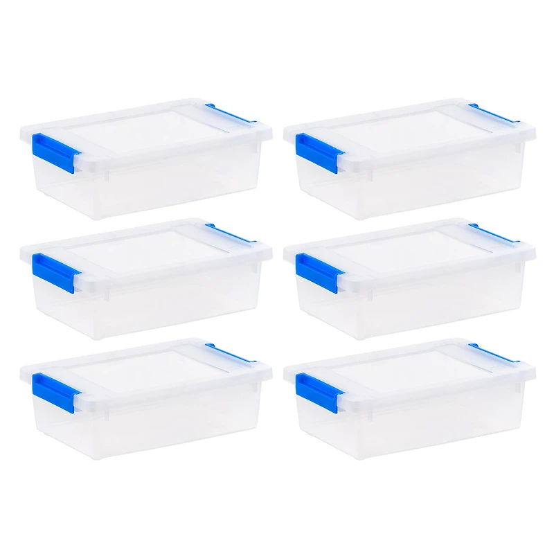 Iris® 2.4 qt. Clear Latching Storage Totes, Set of 6