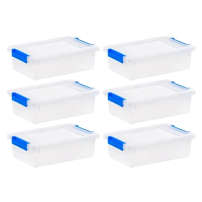 Iris® 2.4 qt. Clear Latching Storage Totes, Set of 6