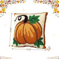Glitzhome® 14" Fall Hooked Pumpkin Pillow