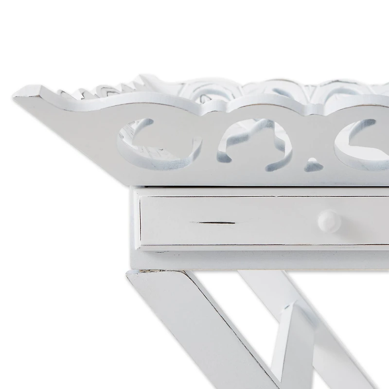 27" White Elegant Tray Stand