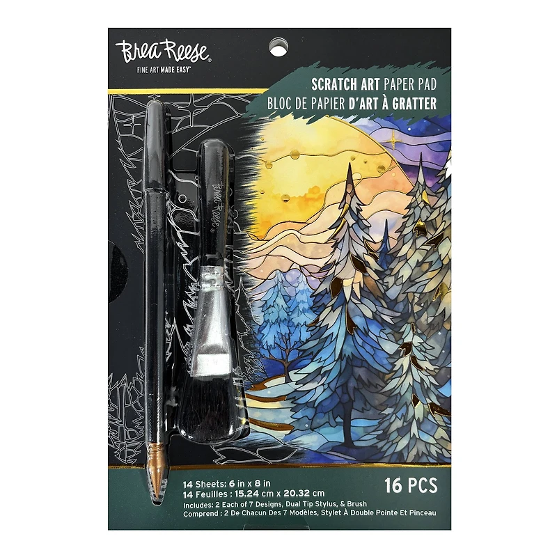 Brea Reese™ 6" x 8" Stained Glass Scratch Art Paper Pad