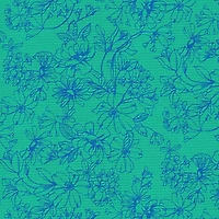 Fabric Editions Turquoise Floral Cotton Fabric