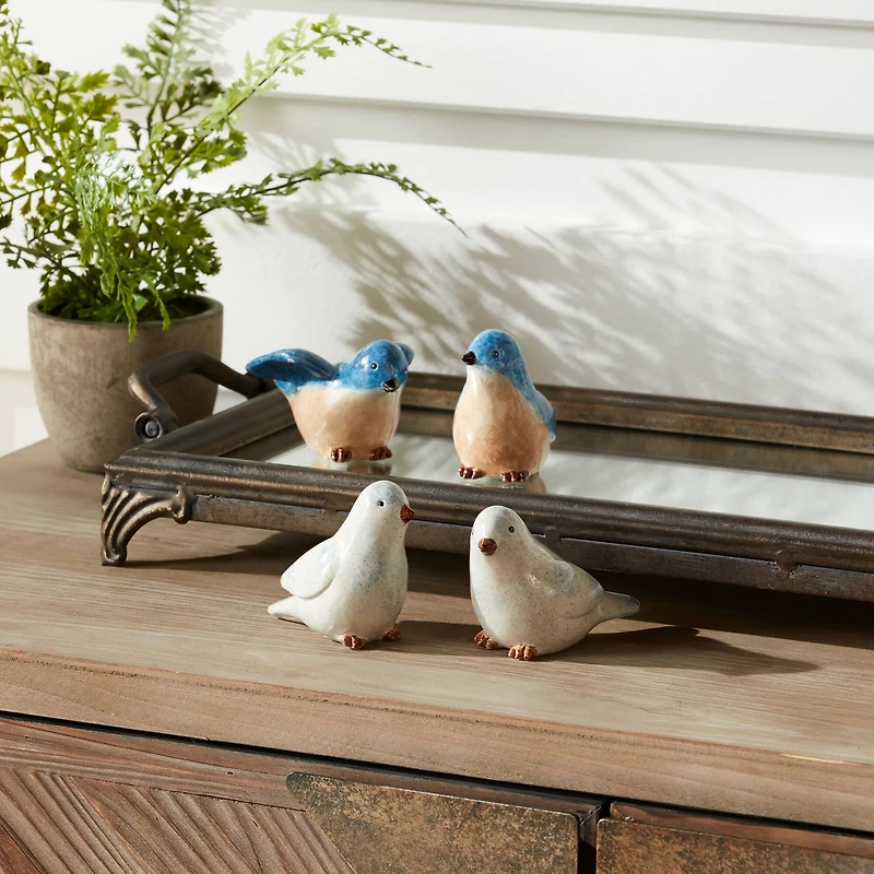 3" Blue Bird Figurine Set
