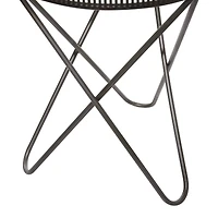 Gray Round Metal Industrial Accent Table Set