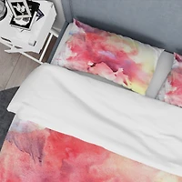 Designart 'Abstract Composition of Pink and Purple' Mid-Century Modern Bedding Set